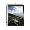 White Green Lighthouse Flowers Coastal Floral Canvas Canvas Wall Prints Set of 1 Multicolor Matte