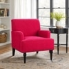 Terren Boucle Fabric Lounge Chair in Red