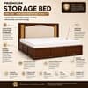 Reva Solid Wood Compact King Bed Box Storage Provincial Teak Finish Mattress 72 x 72 Inches