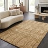Jaipur Rugs Soft Modern Geometric Wool 5x8 Feet Medium Gold Hand Knotted Rug Carpet