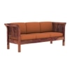 Haveli 3+1+1 Seater Wooden Sofa (Orange Colour, Teak Finish)