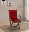 Morila Chair in Provincial Teak Finish with Red Velvet Fabric