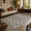 Imperial Knots Charcoal Ivory Hand Woven Dhurrie 5x8 Feet