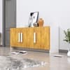 Hexa Red Multipurpose Storage Cabinet With 3 Door in Frosty White And Giant Wood Colour