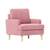Oliver Boucle Fabric Lounge Chair in Pink Colour