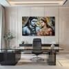 The Castle Decor Shiv Parvati Wall Painting Wooden Framed 27x48 Inch (Style 2)