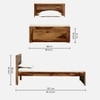 Neva Solid Wood Single  Size Bed Without Storage (Provincial Teak Finish)