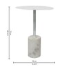 Metalsmith Round Side Table – Metal Top & Marble Base, White