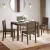 Atlas Solid Wood 4 Seater Storage Dining Table With 4 Atlas Wooden Seat Dining Chairs (Finish: Danish Walnut)
