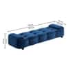 Melon Velvet 5 Feet Ottoman Bench in Navy Blue Color