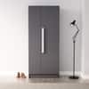 Hexa Red Wooden 1 Door Wardrobe with Hanging Space in Slate Grey Colour