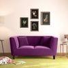 Janet 2 Seater Fabric Loveseat In Plumy Purple Velvet Colour