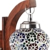 Devansh Solid Wood Electric Wall Light in Brown Colour with Multi Shade Count of 1 Light