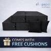 Sleep Spa Foldable 1 Seater Single Foam Fold Out Sofa Cum Bed in Dark Grey Colour