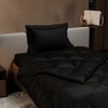 Stoa Paris Comforter for Single Bed, 300TC Satin Comforters in Midnight Black