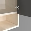 6 Door Mirror Glossy Triple Layered Uv Resistant Handless Cabinet In Grey Finish