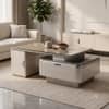 The Horizon Executive Dual Tier MDF Coffee Table Warm Metallic Taupe