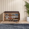 Trudo Modular Shoe Cabinet for 12 Pairs with Seating – Multi-Functional Shoe Storage Bench for Home