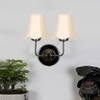 Devansh Dual Steel Metal  Wallmounted Lamp With Cotton Off-White Shade