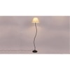 Hazel Off White Fabric Floor Lamp with Black Iron Base