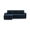 Apollo Compact Sofa (Colour : Cobalt, Cushion : Hard, Back Type : Regular, Seating Capacity : Left Aligned 2 Seater + Left Aligned Chaise + Ottoman)