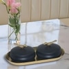 Metalsmith Metal Serveware Box Set of 3 with Tray Black Finish
