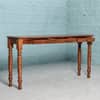 Aangan Solid Wood Console Table with 3 Drawer Storage in Honey Oak Finish 122 cm