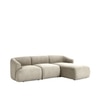 Zenliving Wood Left Aligned 3-Seater With Upholstery Non Storage Sofa In Grey Colour