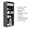 Hexa Engineered Wood Bookshelf Multipurpose Storage Rack in Slate Grey Colour