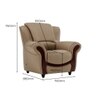 Blos 1 Seater Leatherette Sole in Mushroom Brown Colour