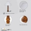 Hatton hand crafted Solid wood walnut finish table lamp With White Cotton Shade