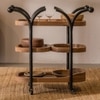 Andaman Jolly Solid Wood Service Trolley in Black Colour