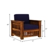 Anjani 3+1+1 Seater Wooden Sofa (BLUE Colour, Honey Finish)