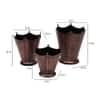 Flower Pot Planter Set Of 3 In Black Colour