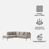 Modernelegance Wood Right Aligned 3-Seater With Upholstery Non Storage Sofa In Grey Colour