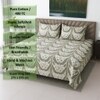 Cream & Green Color Floral 400 TC Cotton Flat Super King Bed Size Bedsheet With 2 Pilllow Covers  Threads