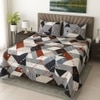 Multicolor Geometric 210 TC Cotton Flat Queen Size Bedsheet With 2 Pillow Covers From Threads