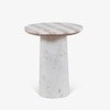 Mallow Marble Side Table in Beige Colour