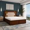 Nayra Solid Wood Compact Queen Bed Box Storage Provincial Teak Finish Mattress 60 x 72 Inches