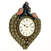 Wooden Peacock Handpainted Clock In Multicolour By Craft Tree