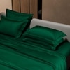 Stoa Paris 300 Tc Satin Bedsheet Super King Size Bed with Pillow Covers in Emerald Green