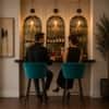 Doe Buck Velvet Counter Height Bar Stool in Teal Colour