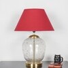 SECRET Water Droplets On Glass and Brass Finish Metal Large Table Lamp With Maroon Cotton Shade
