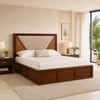 Shilp Solid Wood Comfort King Bed Hydraulic Storage Provincial Teak Finish Mattress 72 x 78 Inches