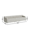 Chiccomfort Wood 4 Seater With Upholstery Non Storage Sofa In Beige Colour