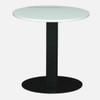 Metalwork Round Metal Nesting Coffee Table Set Black Finish White Porcelain Top Set Of 2
