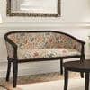 Florence Loveseat 2 Seater In Mahogany Finish With Calico Floral Retreat Fabric Colour