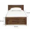 Monarch Solid Wood Single Size Non Storage Bed in Teak Finish