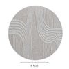 Handmade Round Wool Silk Rug Modern Wave Beige 9 Feet Carpet