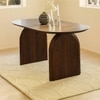 Emiko Solid Wood Dining Table with Six Chairs in Brown Colour